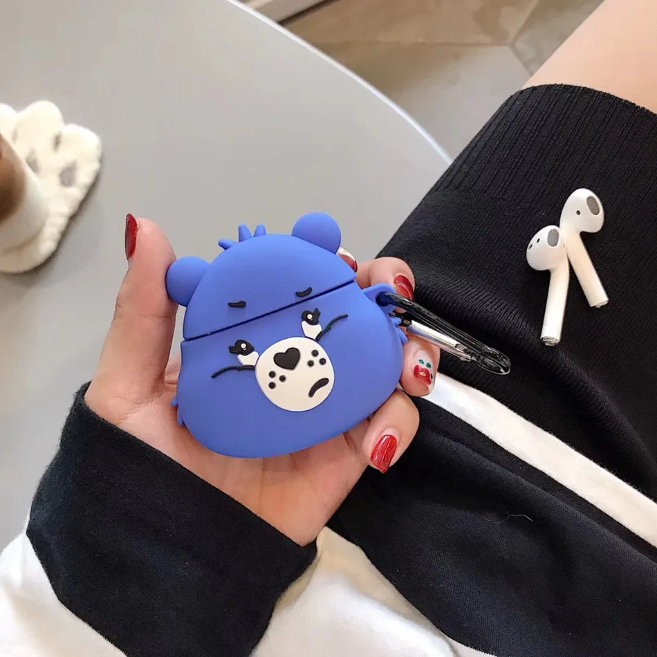 758-F Чехол для наушников для AirPods чехол с мультяшным медведем силиконовый чехол для Apple Air pods 2 милые наушники сумка для Earpods чехол s аксессуары - Цвет: 758-F