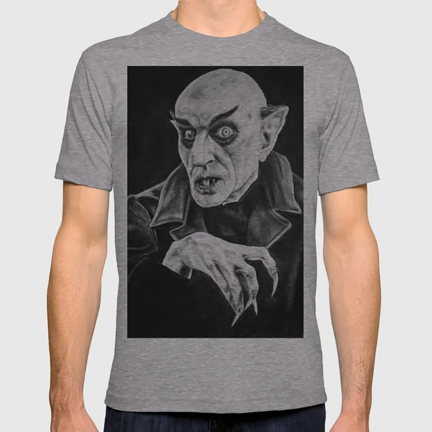 Nosferatu футболка Nosferatu жуткая страшная маска на Хэллоуин тихий фильм Винтаж