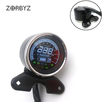 

ZORBYZ Motorcycle 1 Pcs Black LCD Digital Instrument Panel Multi-Function Meter Speed Meter Odometer Tachometer Gauge