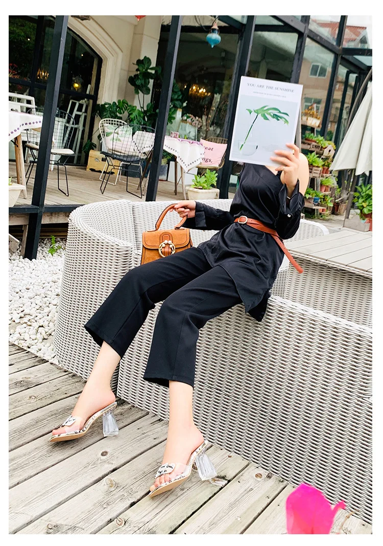 Rocwickline New Summer and Autumn Women's Super high heels Shallow Slip-On Peep Toe Spike Heels Classics Fashion Novelty Neutral