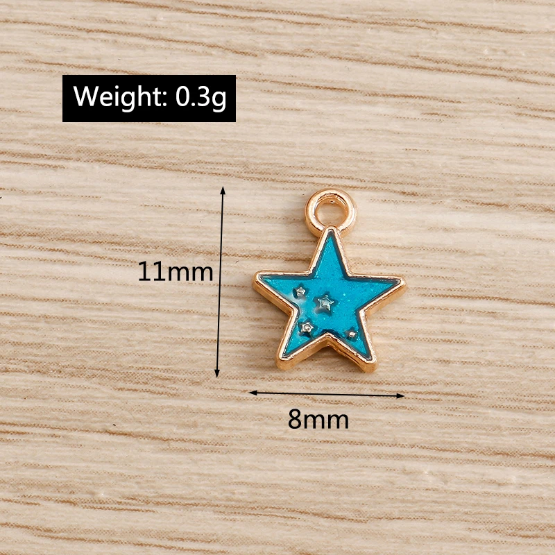 10pcs/lot Enamel Alloy Enamel Charms for Jewelry Making Cute Moon Star Sun Charms Pendant for DIY Necklaces Earrings Accessories