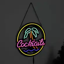 Светодиодный светильник с неоновой вывеской для коктейлей, подвесной неоновый светильник для кафе, вечерние лампы, визуальные лампы для художественного оформления, настенный светильник, коммерческий светильник, 110-240 В