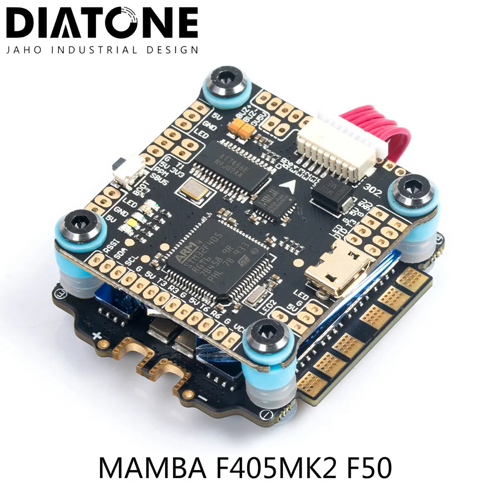 DIATONE MAMBA Flight Stack Combo with F405 MK2 Betaflight Flight Controller and F50 50A3-6S Blhelis DSHOT600 OSD FPV Racing Brus