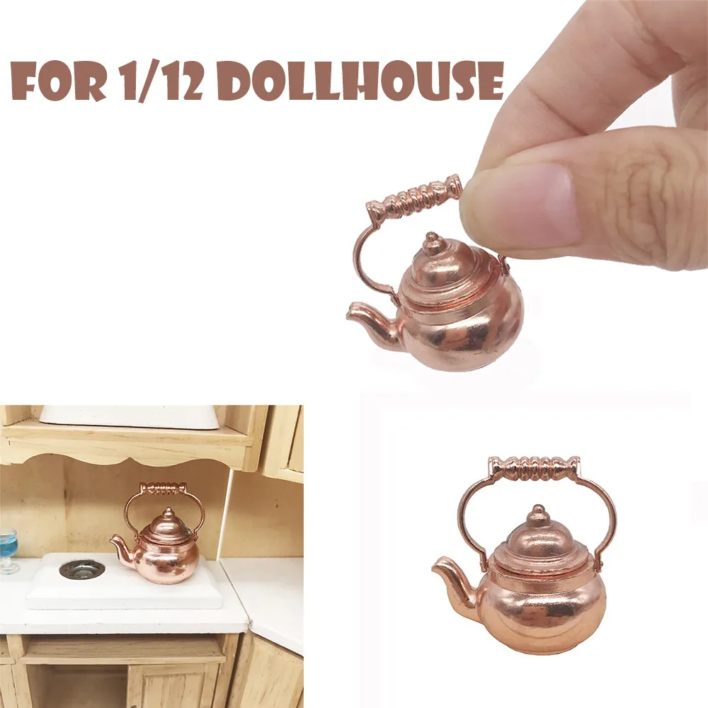 Retro Kettle Pot Open Lid Dollhouse Miniature Re-ment 1:12 Scale Fairy Home Gift Mini Kids toys Brinquedos Juguetes Accessories |