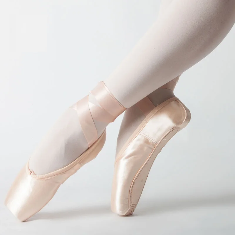 Satin Swan Dance Shoes Adult Children Canvas Female Pointe Shoe Performance Training Strappy Ballet Shoes Child Sports Toe Shoe