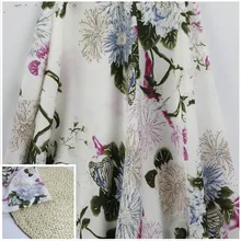 На заказ продукт первый блестящий цветок полиэстер пряжа сатин с рисунком ткань новая мода платье Весна и лето ткань