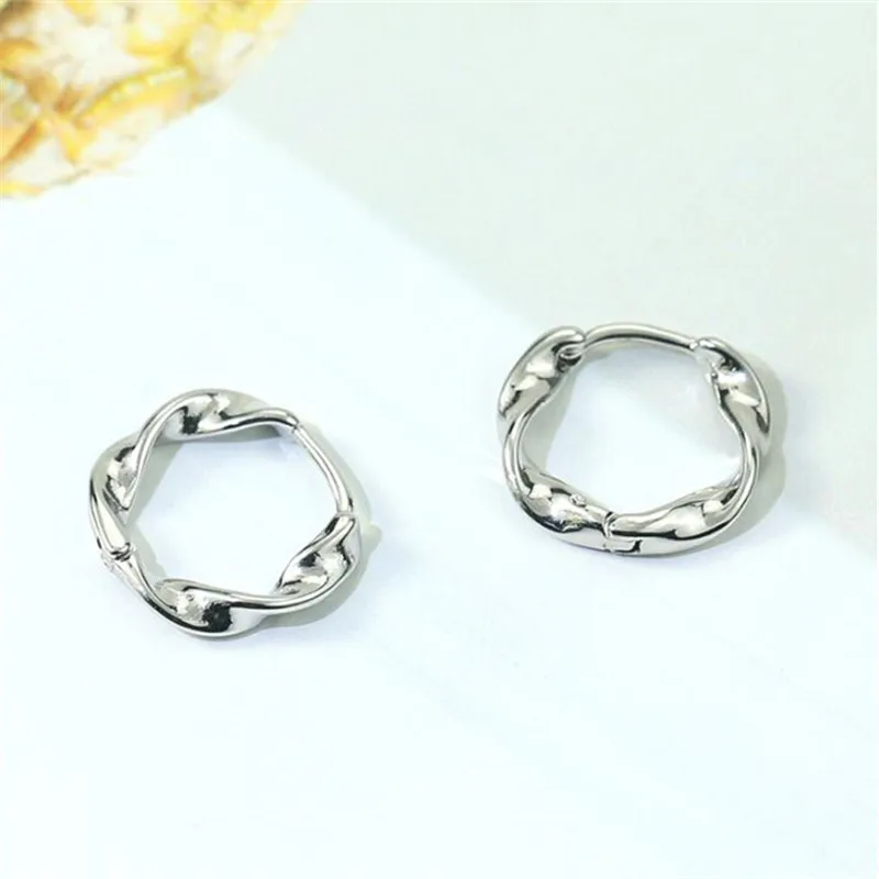 Круглые серьги-гвоздики из стерлингового серебра 925 пробы с волной для женщин и девушек, ювелирные изделия Brincos Подвесные серьги de ley 925 mujer eh041