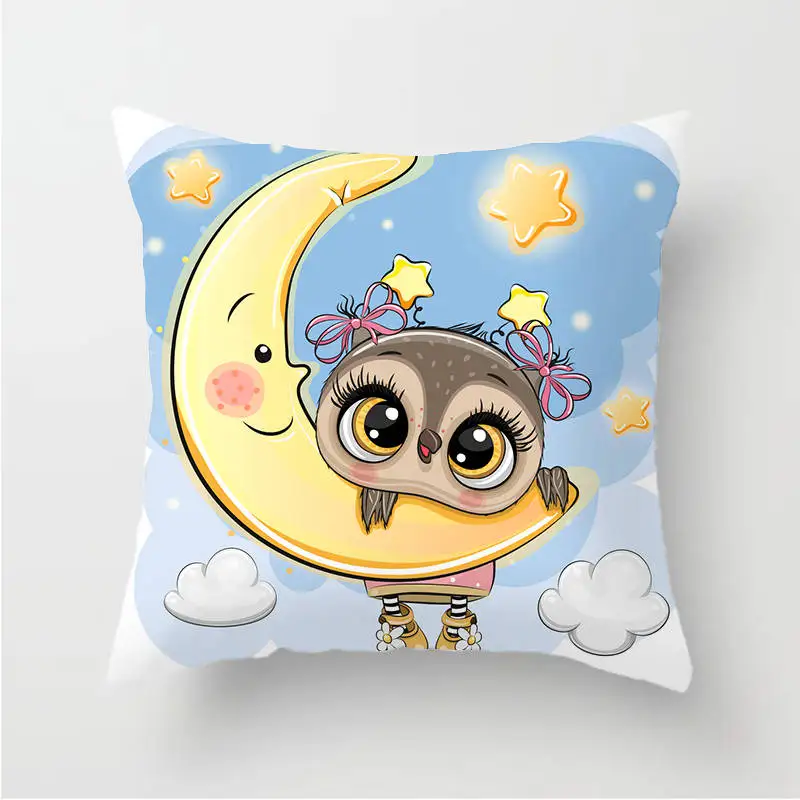 Owl Decoration Cushion Cover Polyester Throw Pillow Case Cover Decoration Pillowcases Decorative Pillows Cover TP136