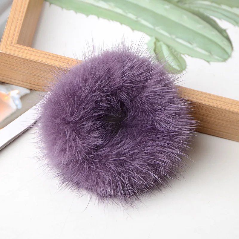 

Hair Band 100% Real Genuine Mink Hair Rope Vintage Elastic Headdress Hair Band Scrunchie Rope Ponytail Tail Stripe Wrist Band