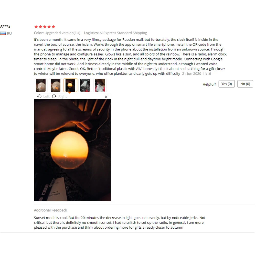 Alarm Clock Home Decor Sunrise Wake Up Light Night Light Digital Table Clock Snooze Feature Nature Sounds FM Radio 7 Colors Lamp 1