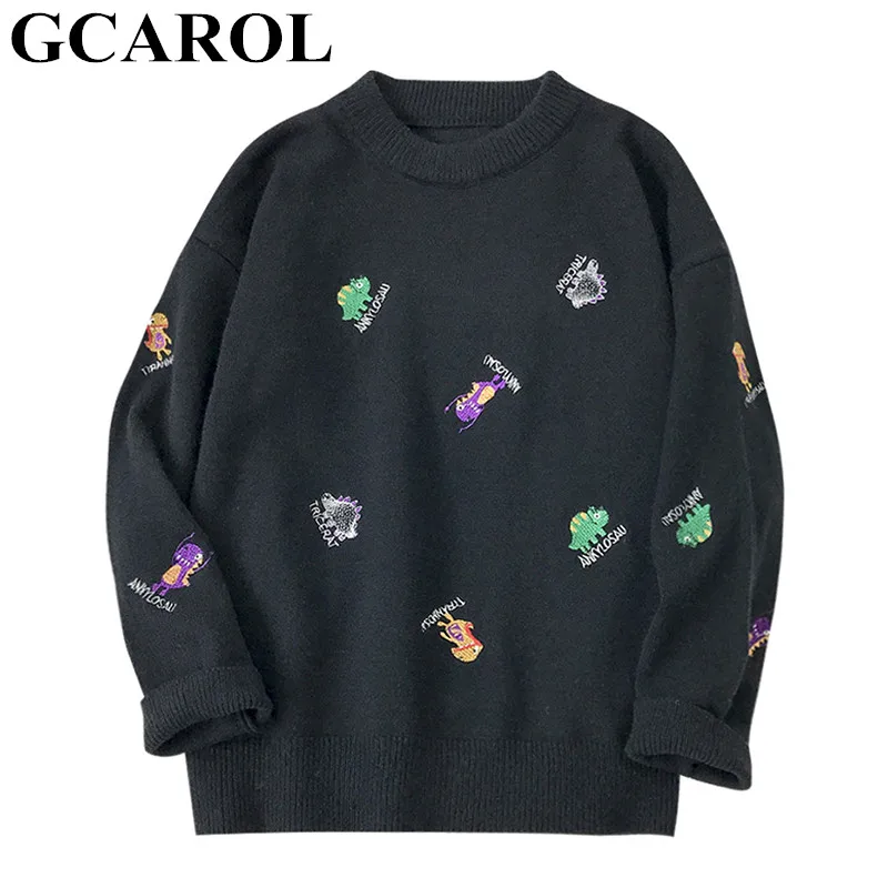 GCAROL, Рождественская серия, женский свитер с аппликацией из мультфильма, с открытыми плечами, толстый, негабаритный, карамельный цвет, трикотажный джемпер, милый трикотаж