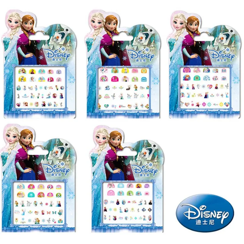 5 Pcs Cartoon Frozen Elsa And Anna Makeup Toys Nail Art Stickers Disney