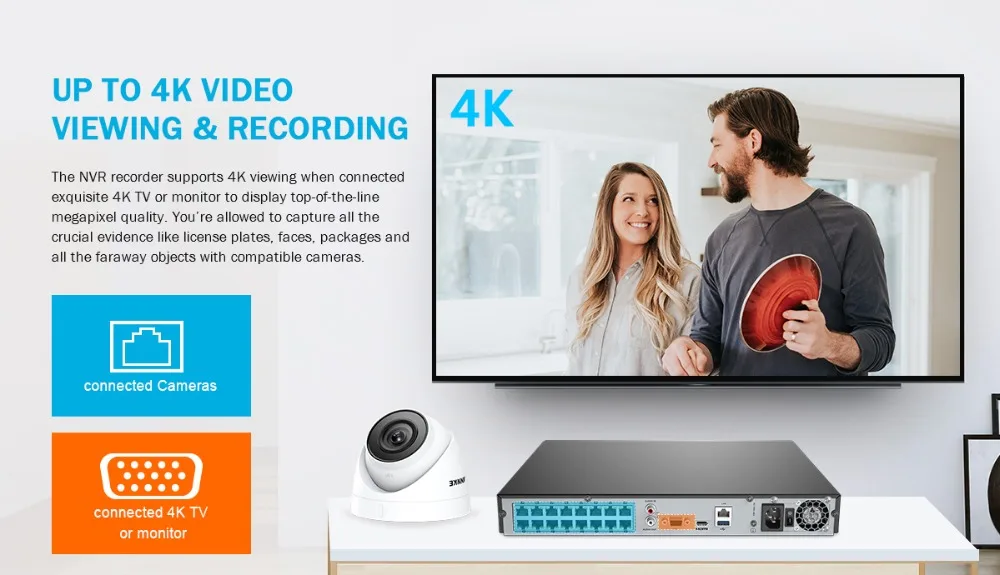 ANNKE 16CH HD 5MP POE сетевой видеорегистратор безопасности Системы 8MP H.265+ NVR с 8X5 Мп возможностью погружения на глубину до 30 м EXIR Ночное видение всепогодный WI-FI IP Камера
