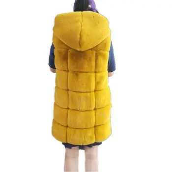 

Women Faux Fox Fur Vest With Hooded New Rabbit Faux Fur Vest Coat Winter Artifical Fur Coat Jacket Waistcoat Furs Vest Coat