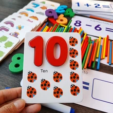 

Montessori Math 3 4 5 6 Years Old Toys For Kids Early Learning Aids Toy Cognitive Card Counting Sticks Mathematics Education