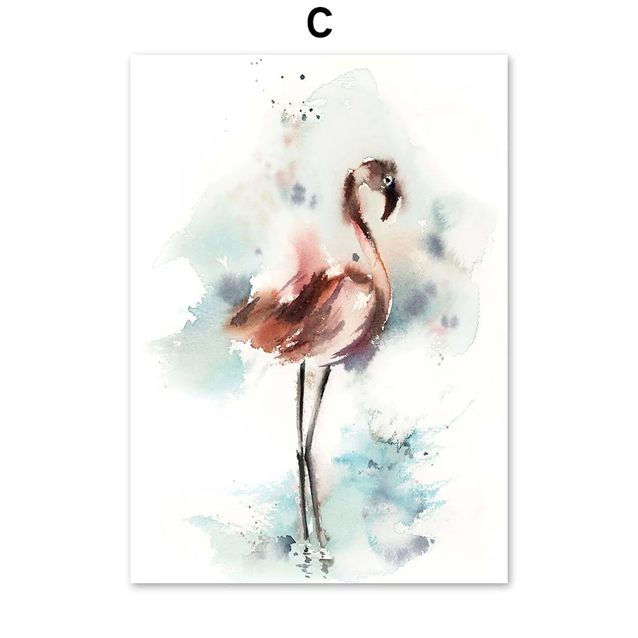 Elephant-Owl-Cat-Rabbit-Bird-Flamingo-Wall-Art-Canvas-Painting-Nordic-Poster-And-Prints-Wall-Pictures (5)