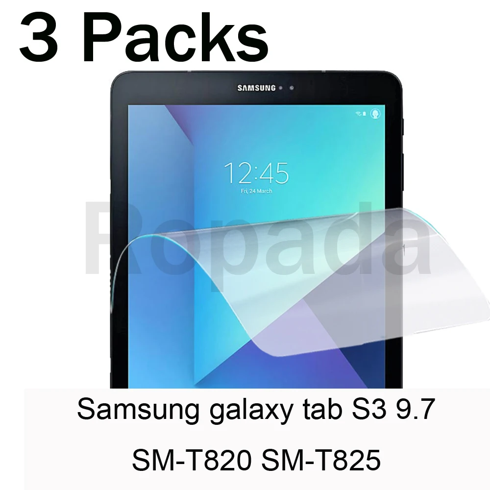 3 paket yumuşak PET ekran koruyucu Samsung galaxy tab için S3 9.7 SM-T820 SM-T825 koruyucu tablet film