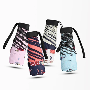 

50 ultra light sun umbrella women's mini sun umbrella small fresh sunshade folding 5 fold umbrella dual-use sunscreen umbrellas