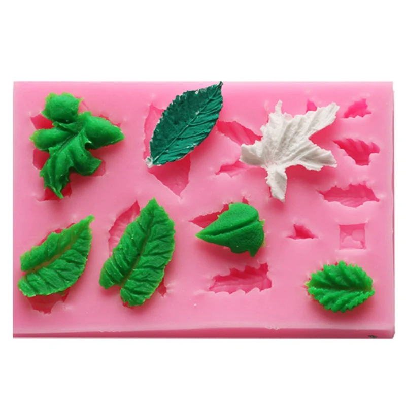 Sugarcraft силиконовая форма в виде листьев конфеты Полимерная глина помадка форма торт Decorationg инструмент цветок изготовление GumPaste розы формы в виде листьев