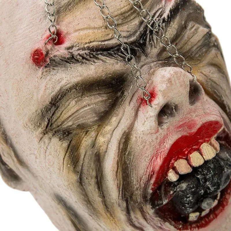 Halloween Props Hanging Bloody Dead Man Evil Head Latex Horror Haunted Scary Room Decoration Style 03