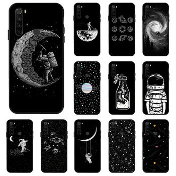 

Case for Xiaomi Redmi Note 8 7 9 Pro Max 8T 9S Case Space Moon Soft Black Painted Phone Cover For Xiaomi Mi 9T A3 9 Lite Cases