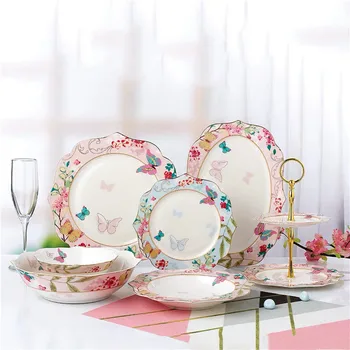 

Serving & Fruit Plate Fish Dish Tea Mugs Afternoon Tea Cake Plate China Ceramic Material Kitchen Utensils Creative Design