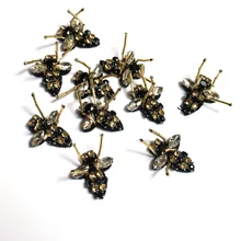 

10pcs/lot insect bee Rhinestone beaded patches for Clothing Sew on Sequin Applique anime decorative parches for clothes backpack