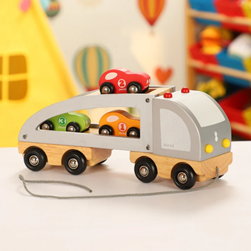 Детский транспорт инженерный автомобиль большой грузовик Когнитивное животное автомобиль деревянный автомобиль модель игрушка "такси" автомобиль - Цвет: Silver truck