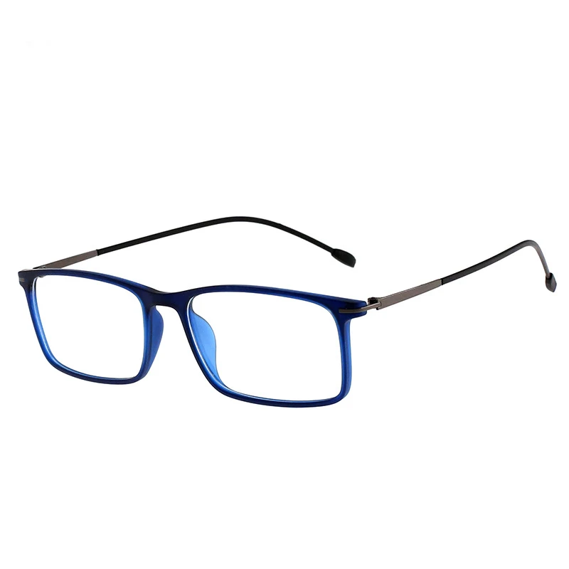 blue Квадратные женские мужские TR90 дизайнерские очки для близорукости очки оправа power очки по назначению линзы - Цвет оправы: blue