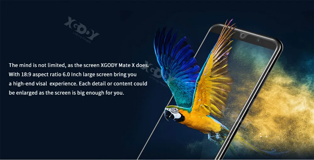 XGODY 3g Смартфон Android 9,0 6 "18:9 QHD мобильный телефон 2 Гб ОЗУ 16 Гб ПЗУ 2800 мАч две sim-карты 5 Мп gps Wi-Fi mate X мобильный телефон