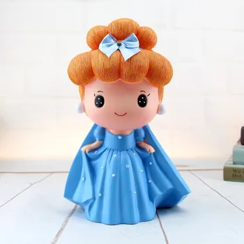 

Cartoon Princess Coin Bank for Kids Girls Toys Birthday Gifts Vinyl Piggy Bank Unbreakable Home Decor