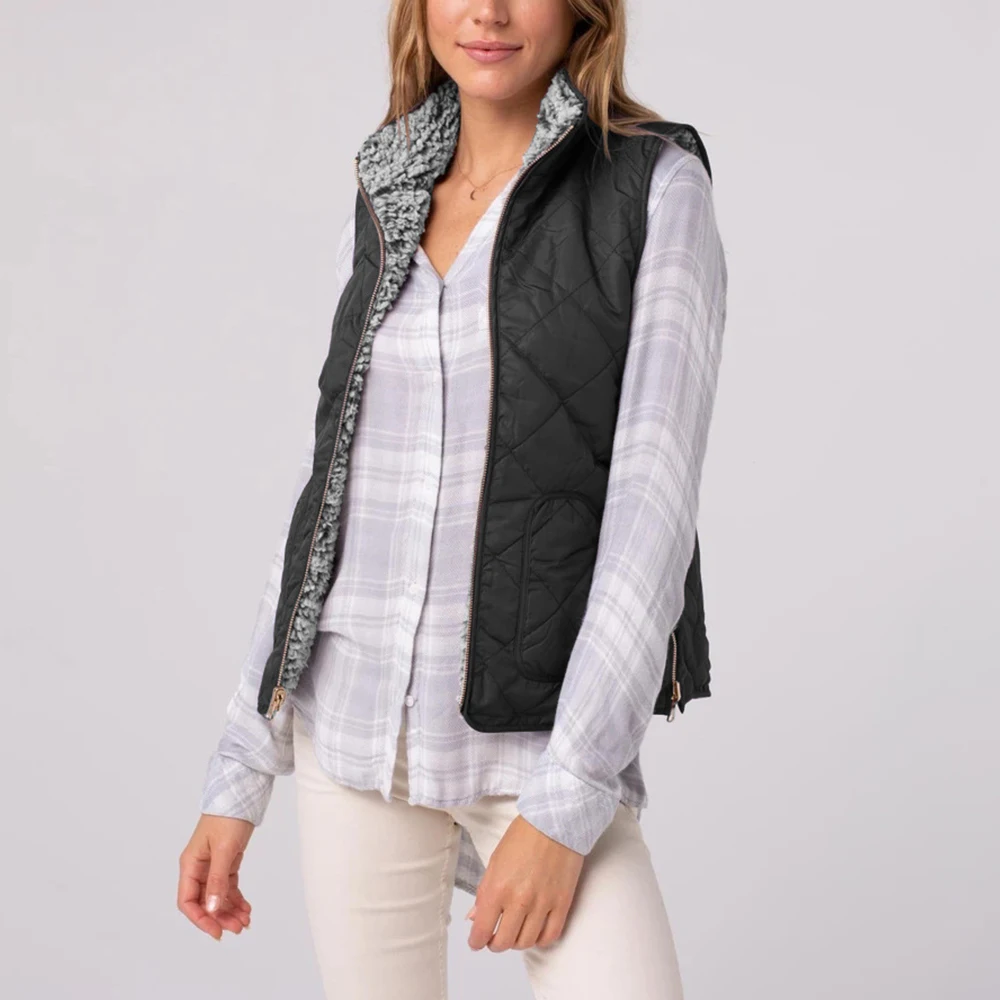 Повседневный жилет Осенний тонкий жакет без рукавов женский зимний однотонные