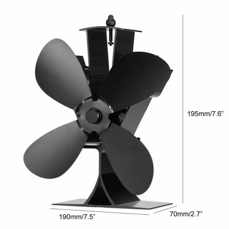 

4 Blades Powerless Blower Fan For Wood Burning Stove Ecological Fireplace Power Tools Blowers Heat Powered Stove Fan