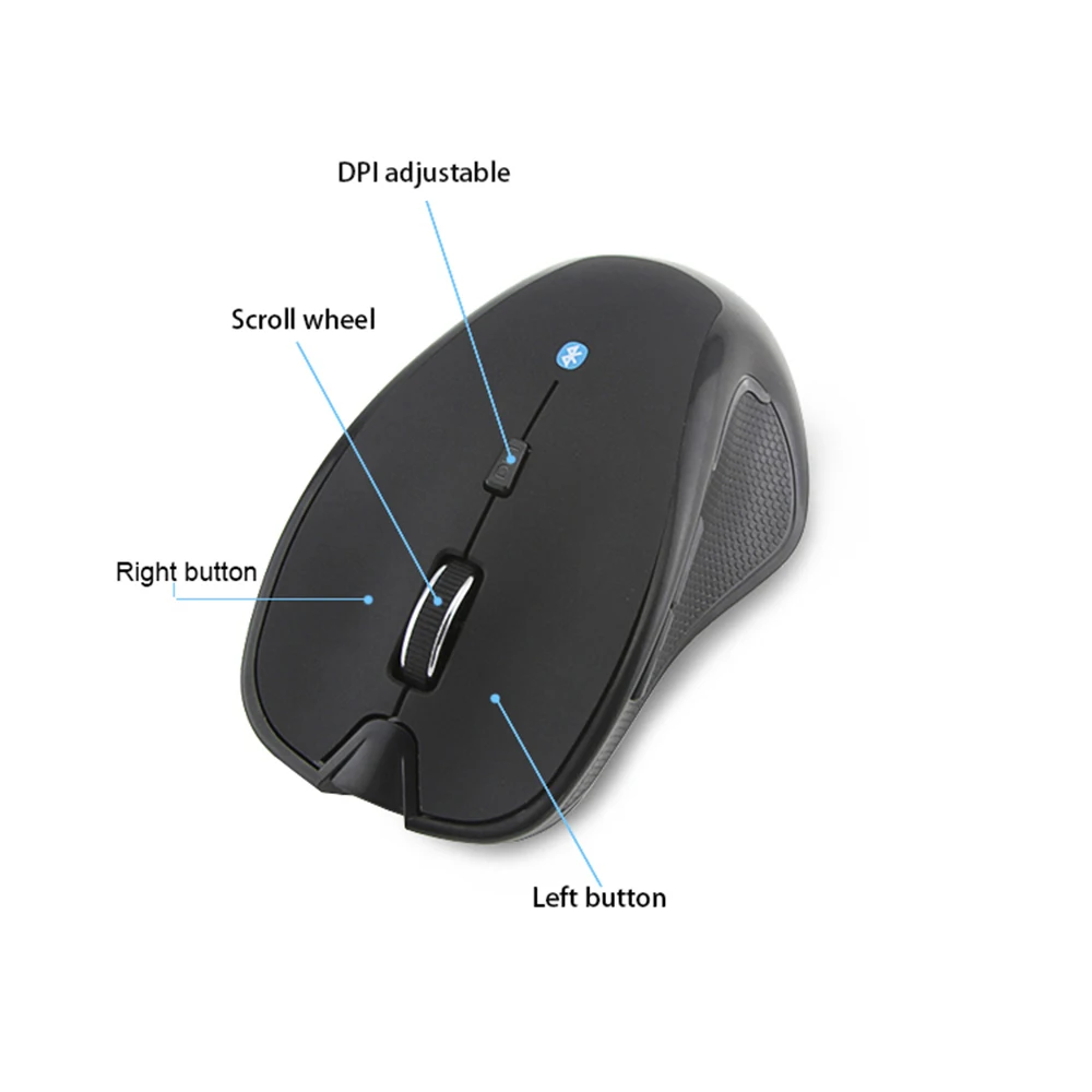 Bluetooth Wireless Mouse Ergonomic BT 3.0 Optical Computer Gaming Mause 6 Buttons 1600 DPI Office Gamer Mice For Laptop Mac PC wireless mouse