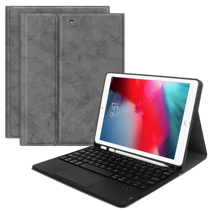 touchpad Keyboard Stand Case for iPad Air 3 10.5 Pro 10.5 10.5 inch Cover With Pencil holder funda touchpad Keyboard - Цвет: 1058T-gray