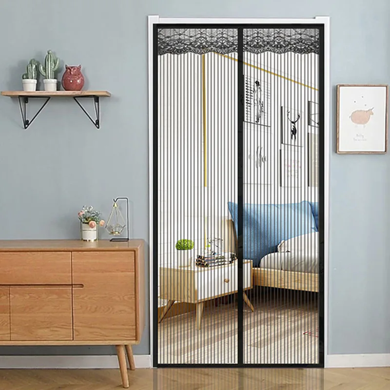Best Price Mosquito-Net Screen-Door Magnetic Full-Frame Hook Mesh Self-Abhesive Black Loop Custom znKOWGz9
