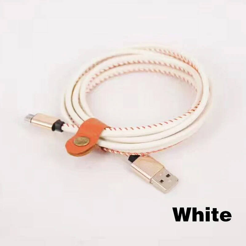 White 3а кабель для быстрой зарядки IPhone для samsung S6 S7 Xiaomi 4X LG Micro USB 1 м кожаный кабель для зарядки мобильного телефона usb - Цвет: White