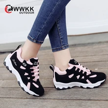 WWKK; Модные женские кроссовки; обувь для бега; уличная спортивная обувь; кожаная замшевая удобная обувь для бега; спортивная обувь на платформе; женская обувь на шнуровке