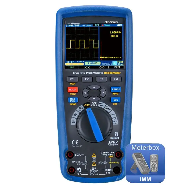 

DT-9989 Professional Digital Multimeter Oscilloscope LCD Color Screen Usb Current Voltage Test Electrician Tools