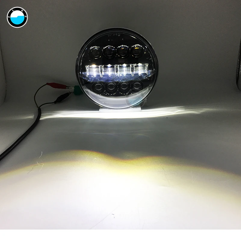 7-дюймовый 60 W DOT SAE E9 мотоцикл фары с углом глаза светодиодные фары 7 дюймов корпус лопасти отделка кольцо