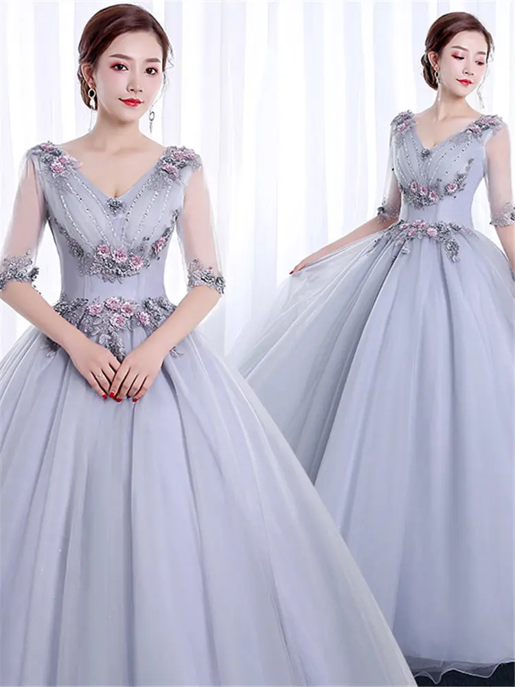 Это Yiya свадебное платье с коротким рукавом и аппликацией плюс размер Robe De Mariee v-образным вырезом элегантные свадебные тюлевые Бальные платья CH208