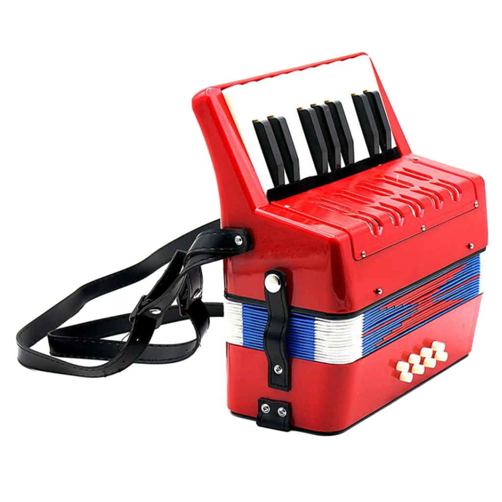 Kids Accordion 17 Keys 8 Bass Musical Educational Instrument Toy Gift