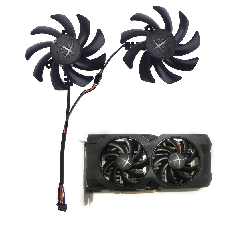2pcs 85mm RX 480/470 ׷ 4Pin 0.35A VGA   XFX R9 390/390X 8G RX480 RX470  ī ð 
