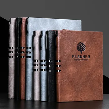 

Business Notebook A5 Leather Covered Notebook Stationery Hand Account Book Gift Set B5 Large Size Notebook Simple Creative