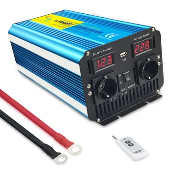 

5000w pure sine wave solar inverter 12v TO 220v Voltage transformer converter LED display usb charging dual socket wireless