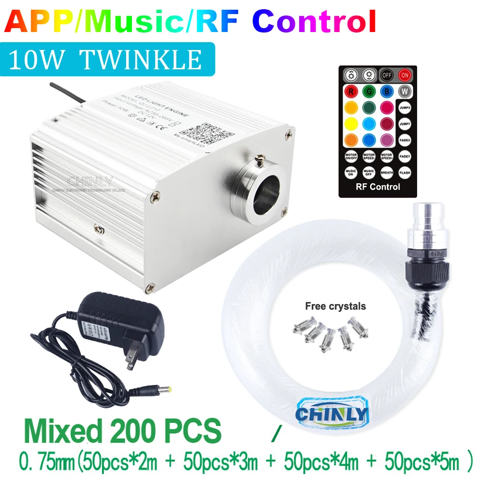 Новинка комплект оптоволоконного светильника с приложением Bluetooth 10 Вт