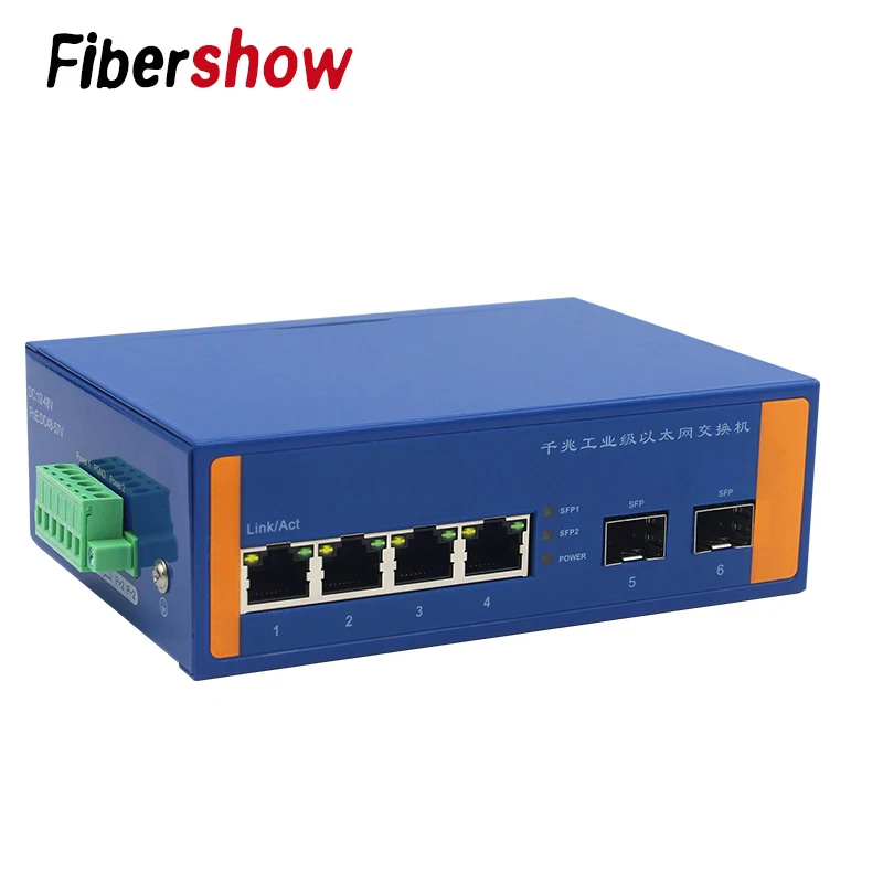 Промышленный Коммутатор Ethernet 10/100/1000 м сетевой сигнал усиленный тип DIN рейки 4