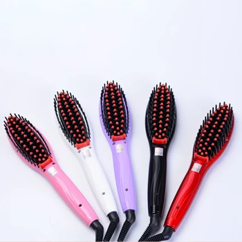 

Us Plug Ceramic Electric Hair Straightening Brush Hair Straightener Comb Girls Ladies Wet & Dry Hair Care Styling Tools
