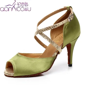 

Party Jazz Salsa Ballroom Latin Dance Shoes For Dancing Women Plus Size Dancers Cow Outsole Stylish High Heel Summer Sandals