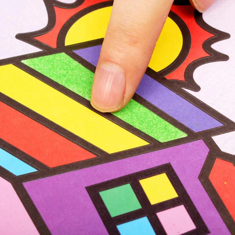 Preise 24 teile los Kinder DIY Sand Malerei Spielzeug für Kinder Zeichnung Bord Sets BubbleSand Handgemachte Bild Papier Handwerk Sand Ziehen Kunst